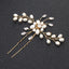 Fashion Leaf Rhinestone Pearl Crystal Bridal Hairpin U-Shaped Clip