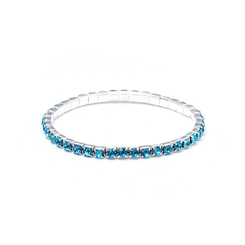 Simple Geometric Rhinestone Crystal Open Cuff Bracelet