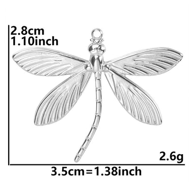 Dragonfly 304 Stainless Steel Plated Pendant Necklace - Minimalist Luxury DIY Accessory