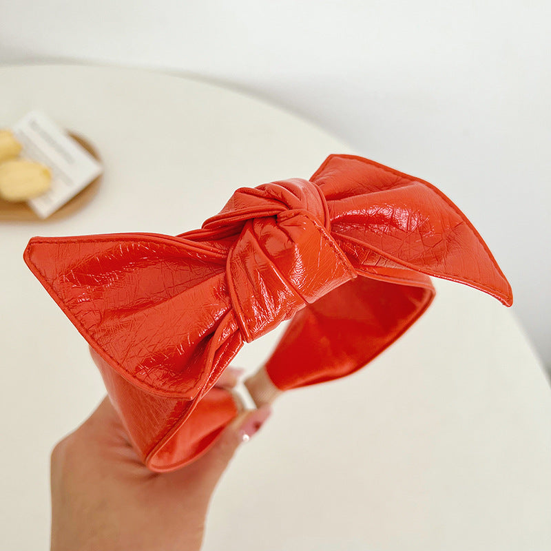 Elegant Solid Color Bow Knot Wide Hair Band