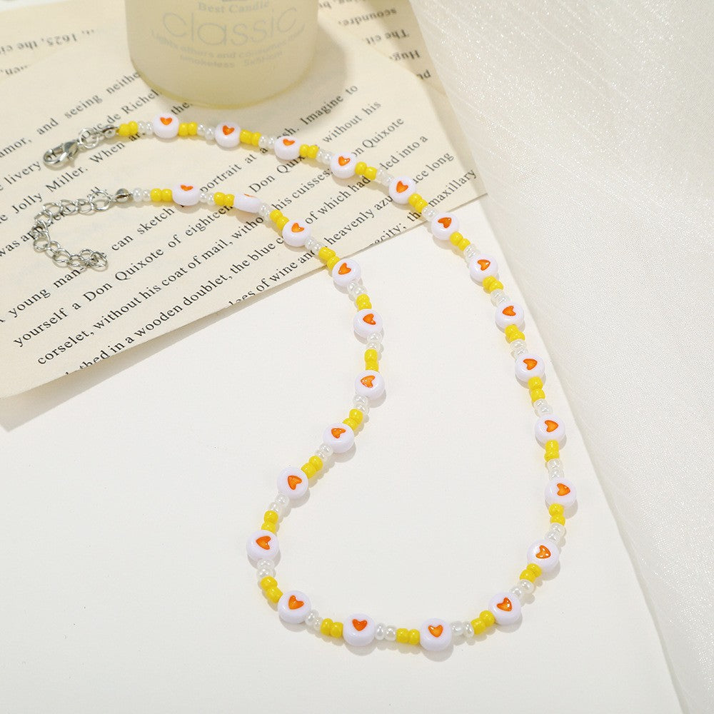 Korean Heart Shape Pearl Beaded Women's Necklace