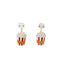 Cartoon Animal Enamel Pearl Drop Earrings with Bow and Flower Design