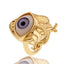 Fashion Copper Plated Gold Evil Eye Women's Minimalist Tail Ring