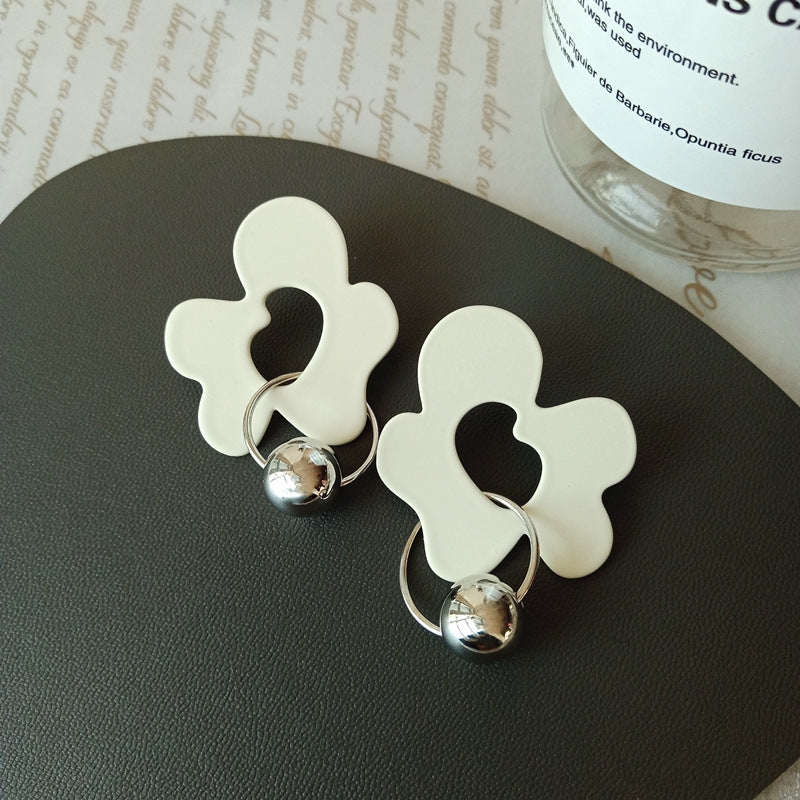 Klein Blue C Shape Alloy Stud Earrings - Niche Simple Design Korean Style for Women