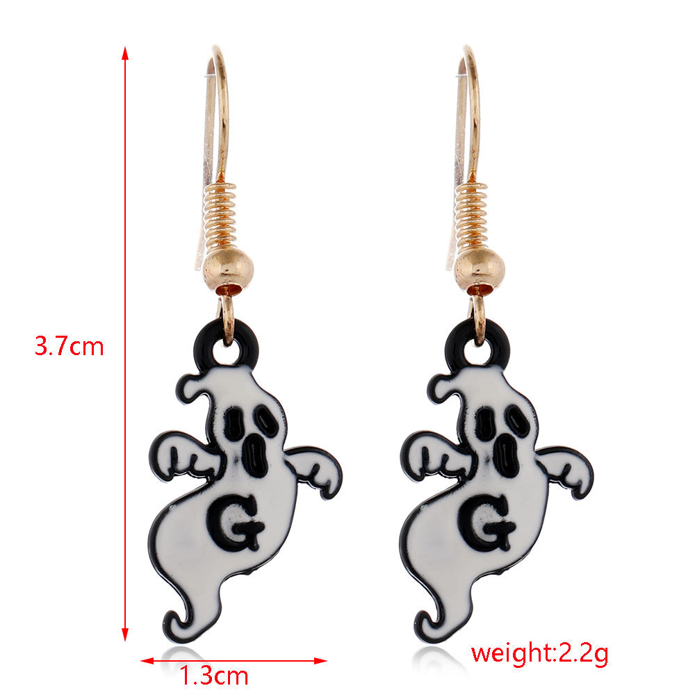 Halloween Skull Spider Pumpkin Alloy Earrings Set