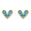 European American Mini Zircon Heart Copper Earrings - Chic Design Studs for Women