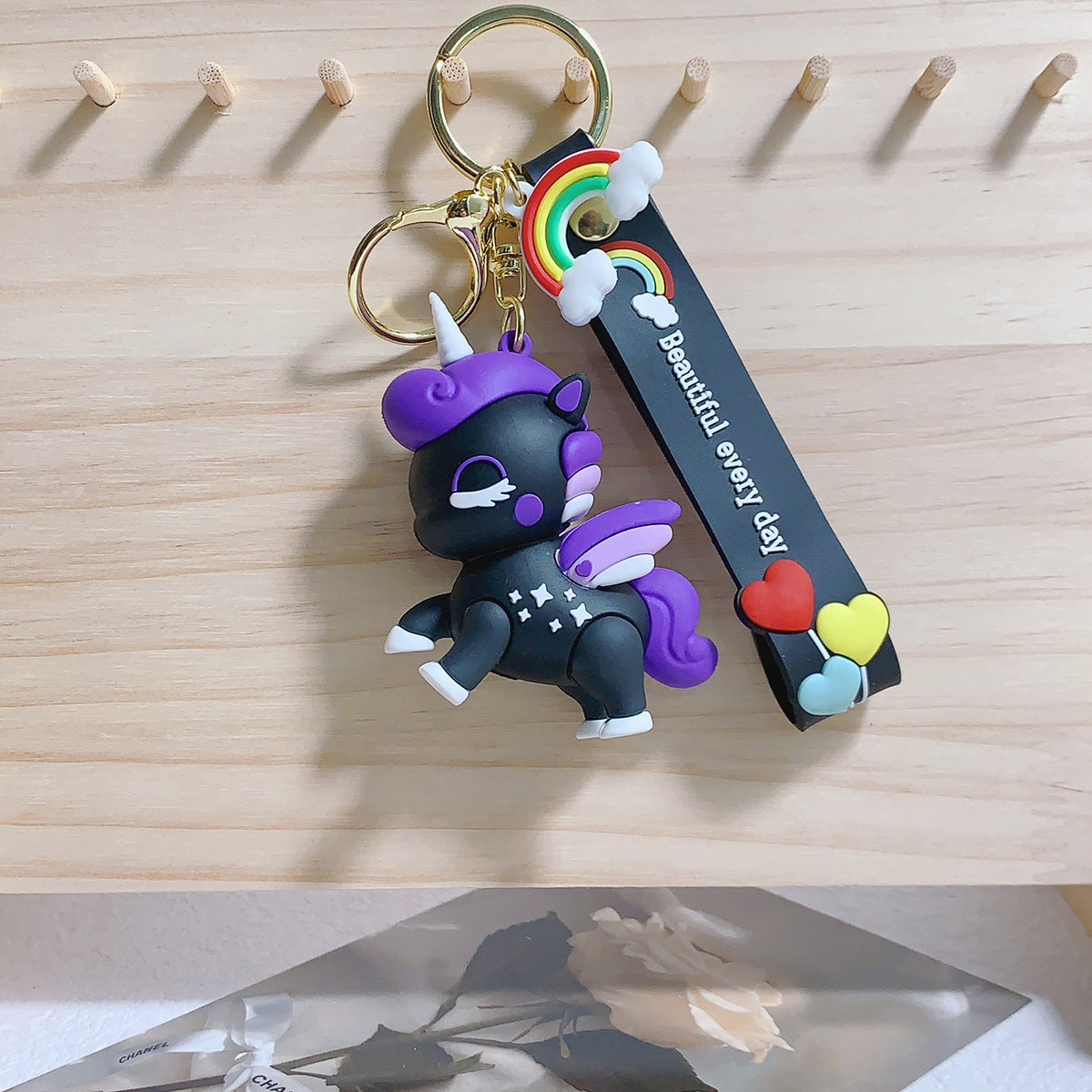 Cartoon Unicorn Silicone Keychain Pendant for Bags