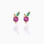 Fashion Fruit Zirconia Copper Earrings - 18k Gold Plated Studs for Women