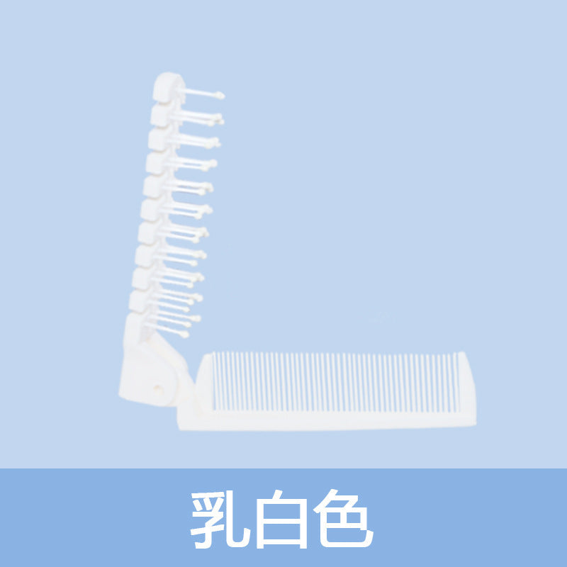 Casual Solid Color Double Tooth Folding Massage Comb for Hairdressing