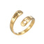 Retro Stainless Steel Letter Open Ring - Fashion Double Layer Design