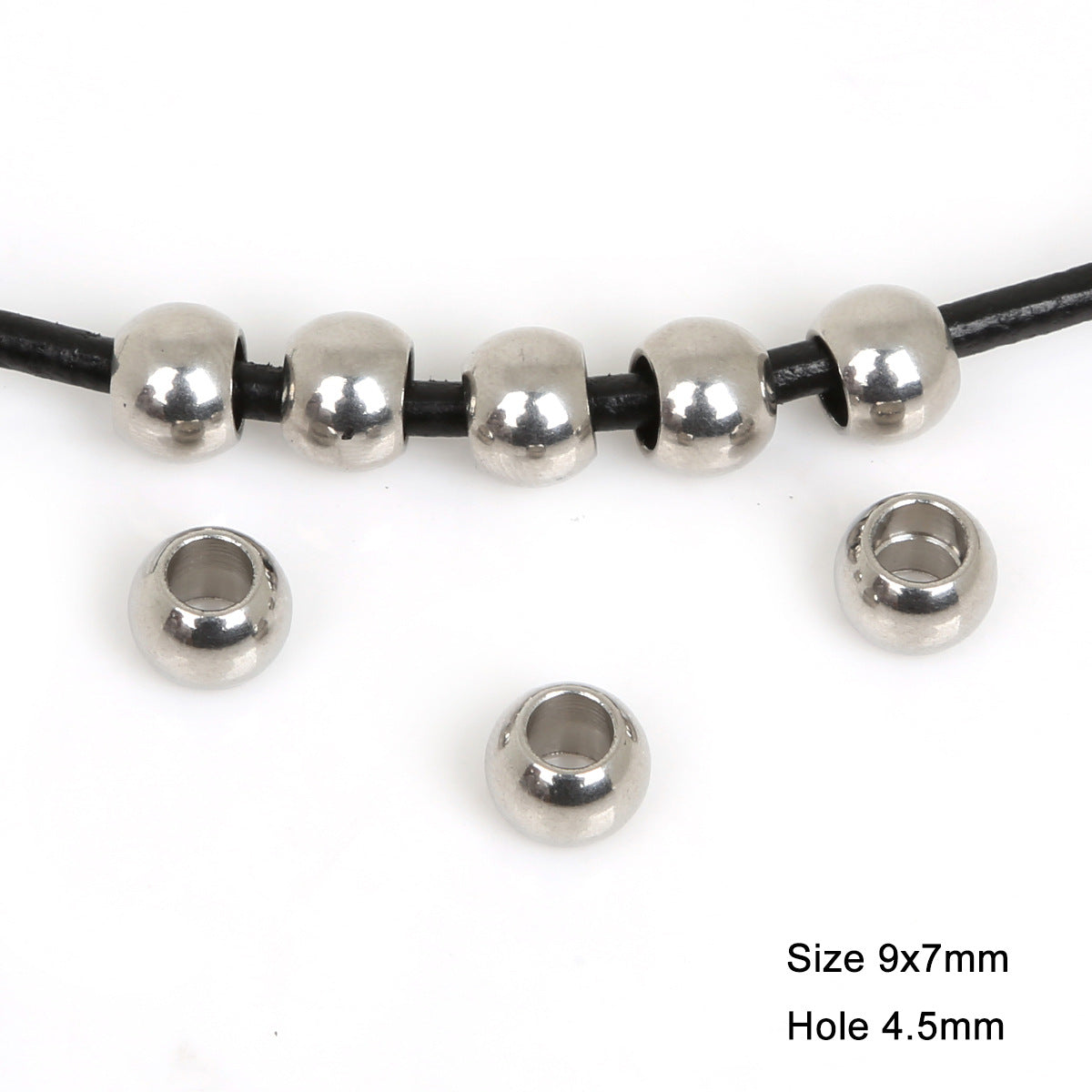 304 Stainless Steel Spacer Beads for DIY Jewelry Making - Mixed Sizes and Quantities