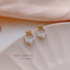 Sweet Heart Bow Knot Copper Inlay Rhinestone Pearl Earrings