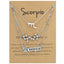 Alloy Geometric Circle Pendant Necklace & Zodiac Symbol Pendant Necklace Set for Women