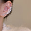 Simple Butterfly Zircon Asymmetric Tassel Clip-On Earrings