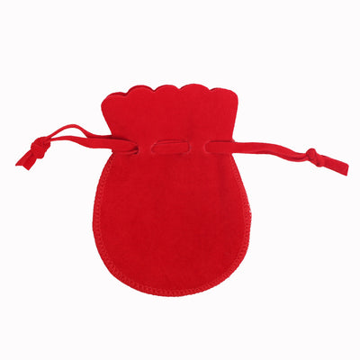 Simple Solid Color Flannel Drawstring Jewelry Gift Bags