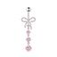 Heart Shape Zircon Inlay Stainless Steel Belly Ring Set