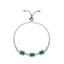 Elegant Retro Geometric Zircon and Cultivated Emerald S925 Silver Bracelet