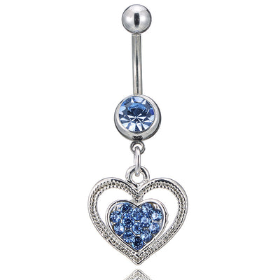 Fashion Heart Rhinestone Belly Ring