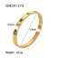 Minimalist Geometric Zircon Stainless Steel Bangle Bracelet