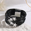 Modern European Multi-Layer PU Leather Circle Bracelet with Pentagram Accessories