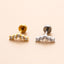 18K Gold Plated Heart & Butterfly Cartilage Stud Earrings with Zircon Inlay