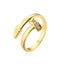 1 Piece Minimalist Geometric 18k Gold Plated Zircon Open Ring