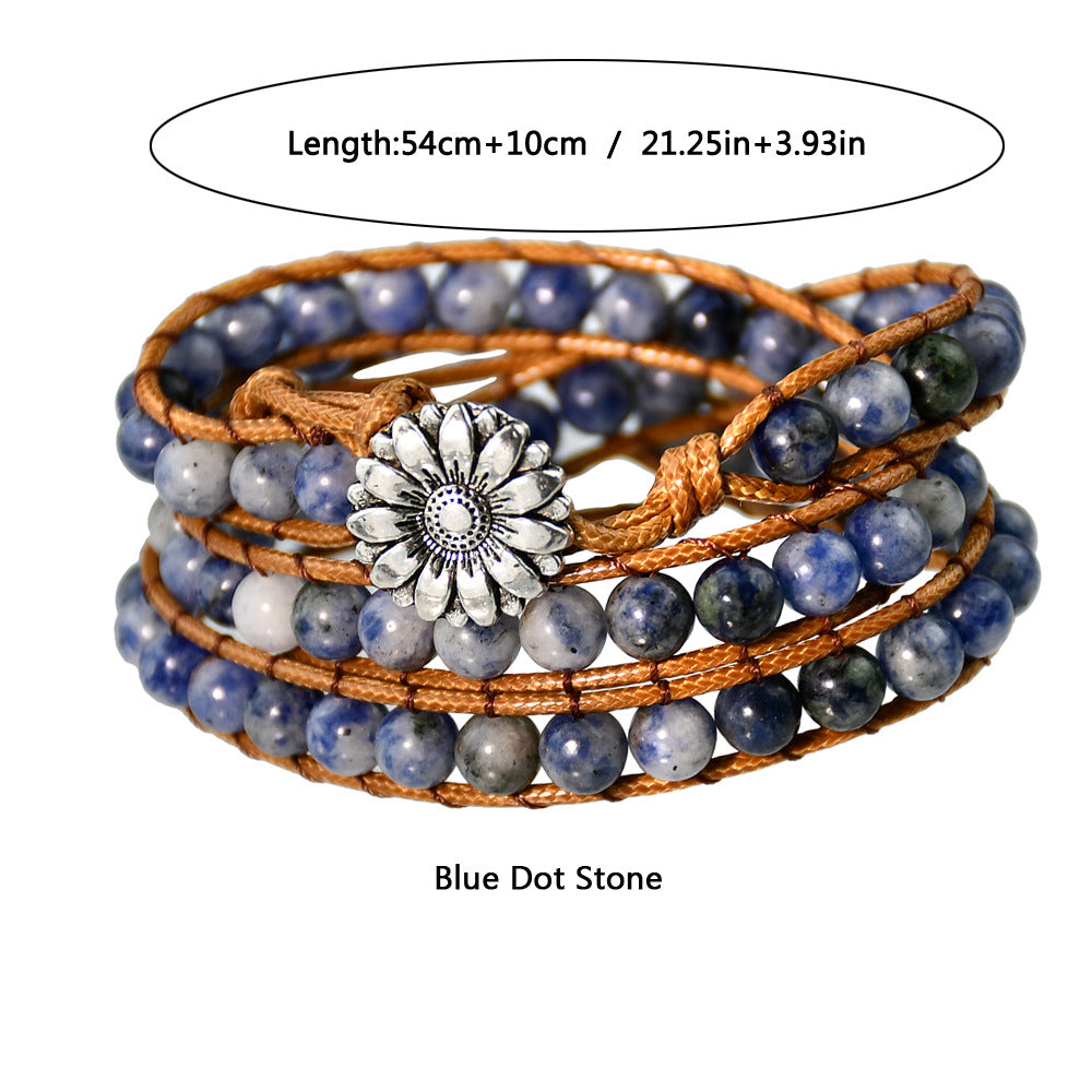 Ethnic Style Natural Stone Beaded Multi-Layer Braided Bracelet