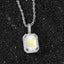 Hip-hop Square Zircon Gemstone Pendant Necklace