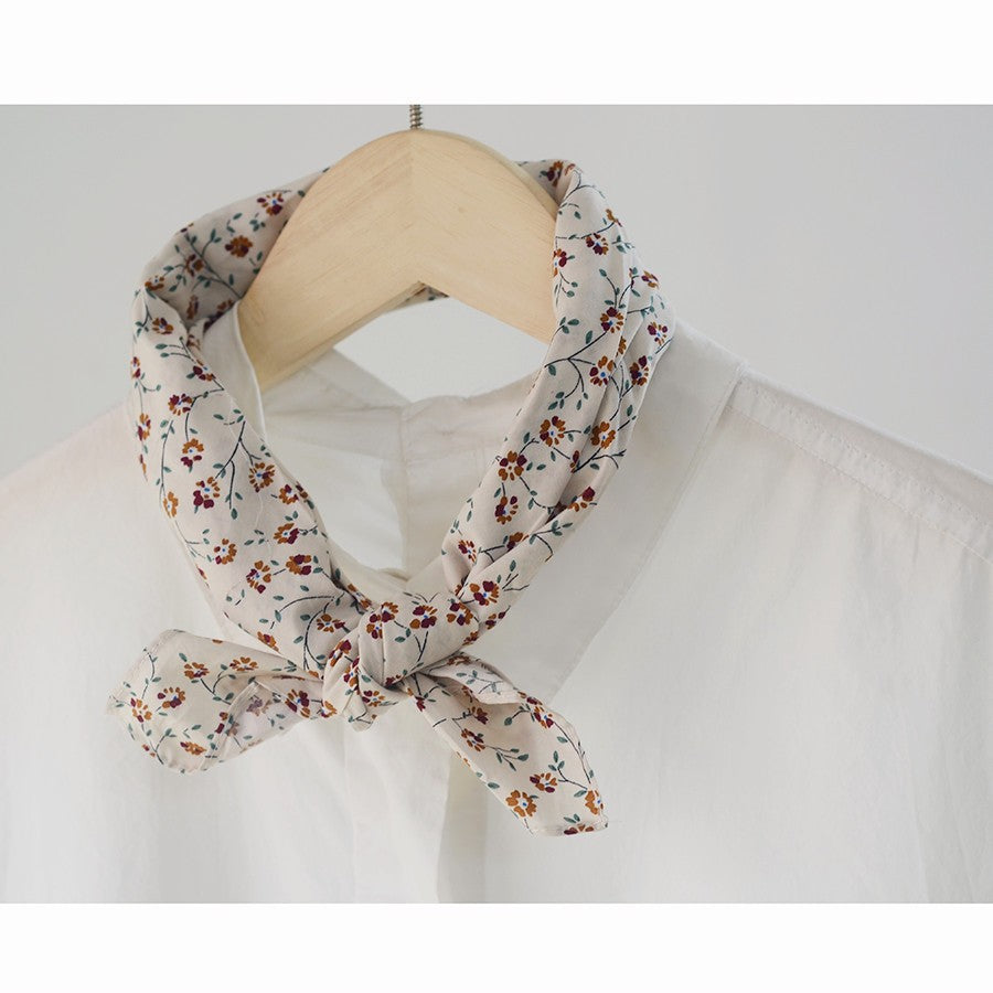 Women's Color Block Floral Cotton Scarf and Headband