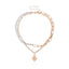 Elegant Heart Shape Pearl Double Layer Necklace for Women