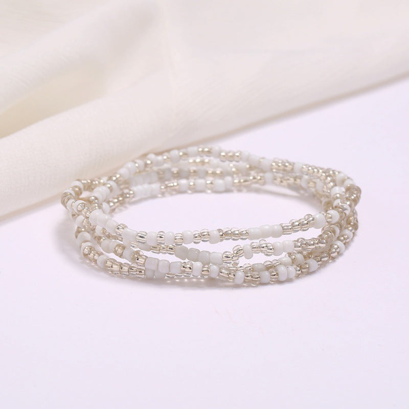 Wholesale Multi-Layer Geometric Seed Bead Plated Waist Chain