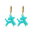 Fashion Cartoon Cute Dog Pendant Earrings Stainless Steel Candy Color Animal Design 2022