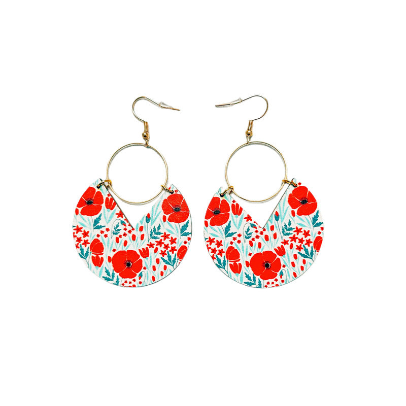 Bohemian Colorful Round Alloy Drop Earrings for Women