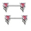 Heart Shape Stainless Steel Zircon Inlay Lip and Belly Ring Set