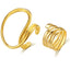 Casual Geometric Gold Tone Open Ring Set for Women