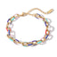 Colorful 18K Gold Plated Stainless Steel Cuban Chain Bracelet - Titanium Steel Dripping Oil Design for Women