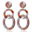 New Acrylic Acetate Plate Double Circle Color Leopard Exaggerated Earrings