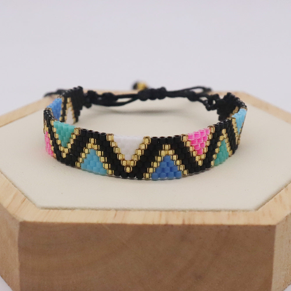 Bohemian Geometric Glass Beaded Unisex Bracelet