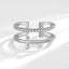 Elegant Double Layer Zircon Cross Open Ring in Sterling Silver Plating