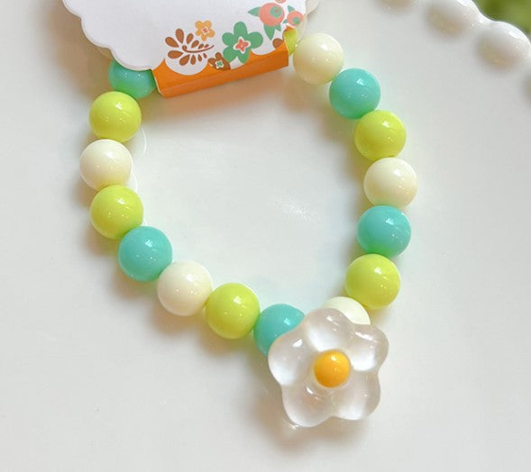 Cute Flower & Mushroom Acrylic Beaded Children's Bracelet Set