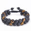 Colorful Agate and Tiger Eye Stone Unisex Adjustable Beaded Bracelet