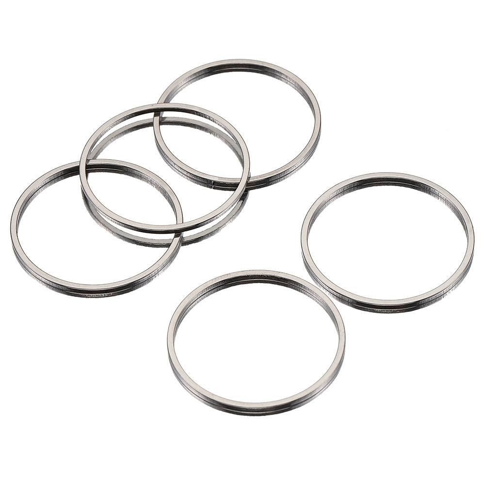 20 PCS Stainless Steel Solid Color Jewelry Buckle and Seamless Metal Hoop for DIY Accessories (8-40mm)