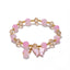 Cartoon Rhombus Butterfly Crystal Beaded Bracelet for Women and Kids