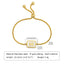 Elegant Stainless Steel English Letter Shell Bracelet - Adjustable Gold Square Design for Women