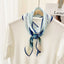 Women's Retro Color Block Polyester Silk Scarf and Headband Accessory