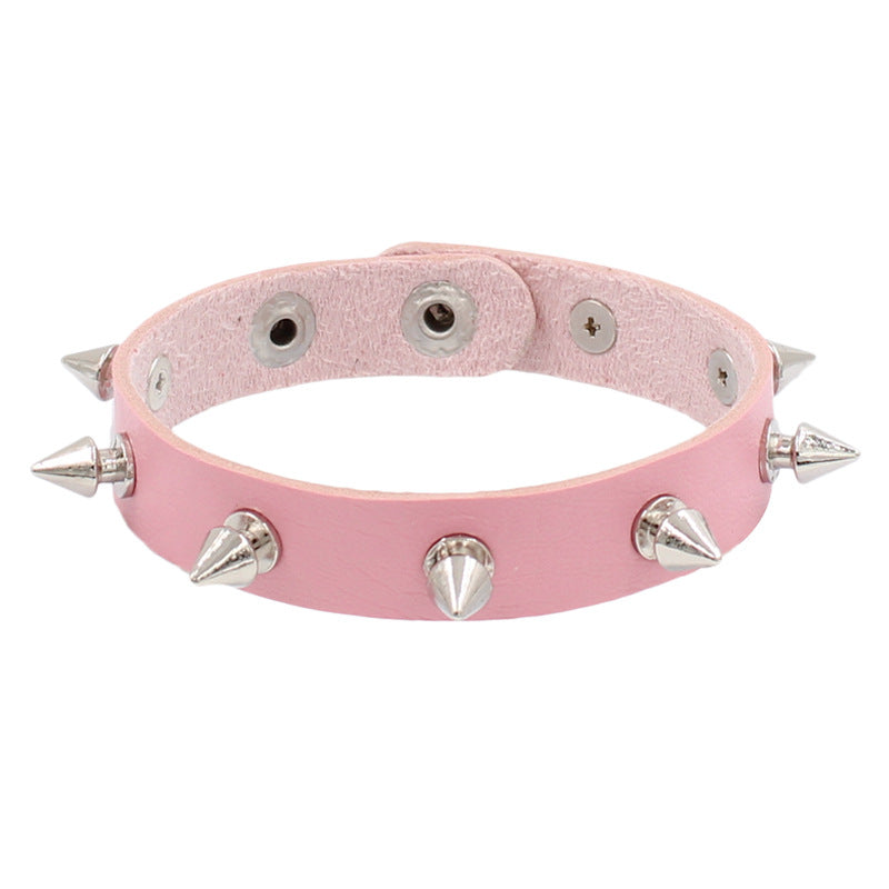 Punk Studded PU Leather Unisex Wristband Bracelet