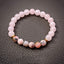 Ethnic Geometric Stone & Pink Zebra Beaded Friendship Bracelet