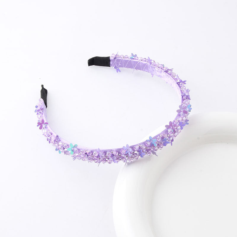 Sweet Crystal Flower Hair Band - Elegant Women's Accessory