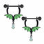 Classic Bat Design Stainless Steel Zircon Inlay Belly and Nipple Ring Set