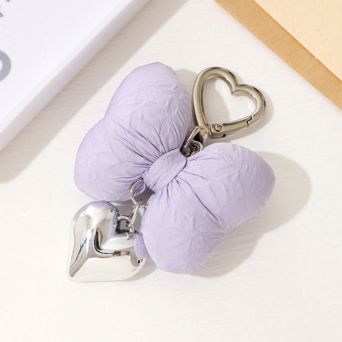 Sweet Heart Bow Knot Macaron Keychain Pendant